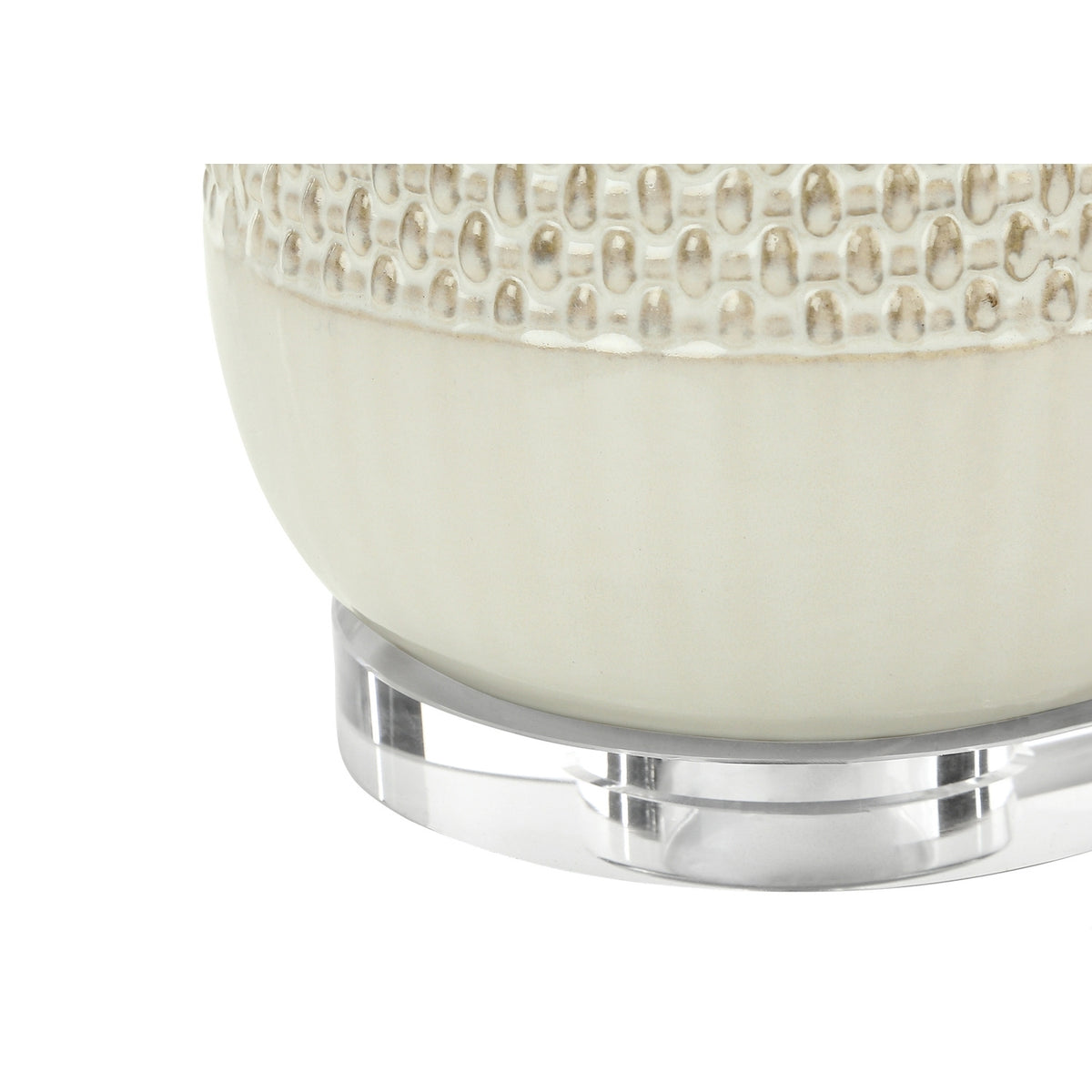 Cream Ceramic Textured Table Lamp by OROA