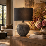 Black Ceramic Table Lamp by OROA