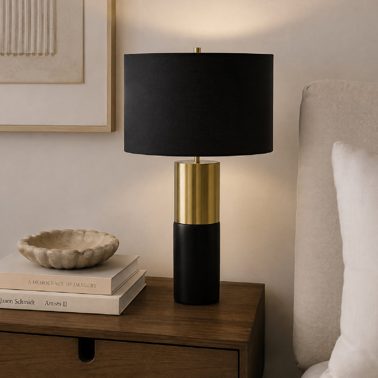 Black Fabric Table Lamp | OROA