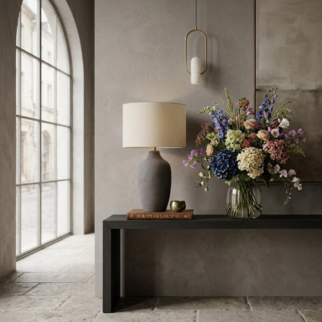 Gray Ceramic Contemporary Table Lamp by OROA