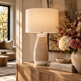 Contemporary Cream Ceramic Table Lamp by OROA