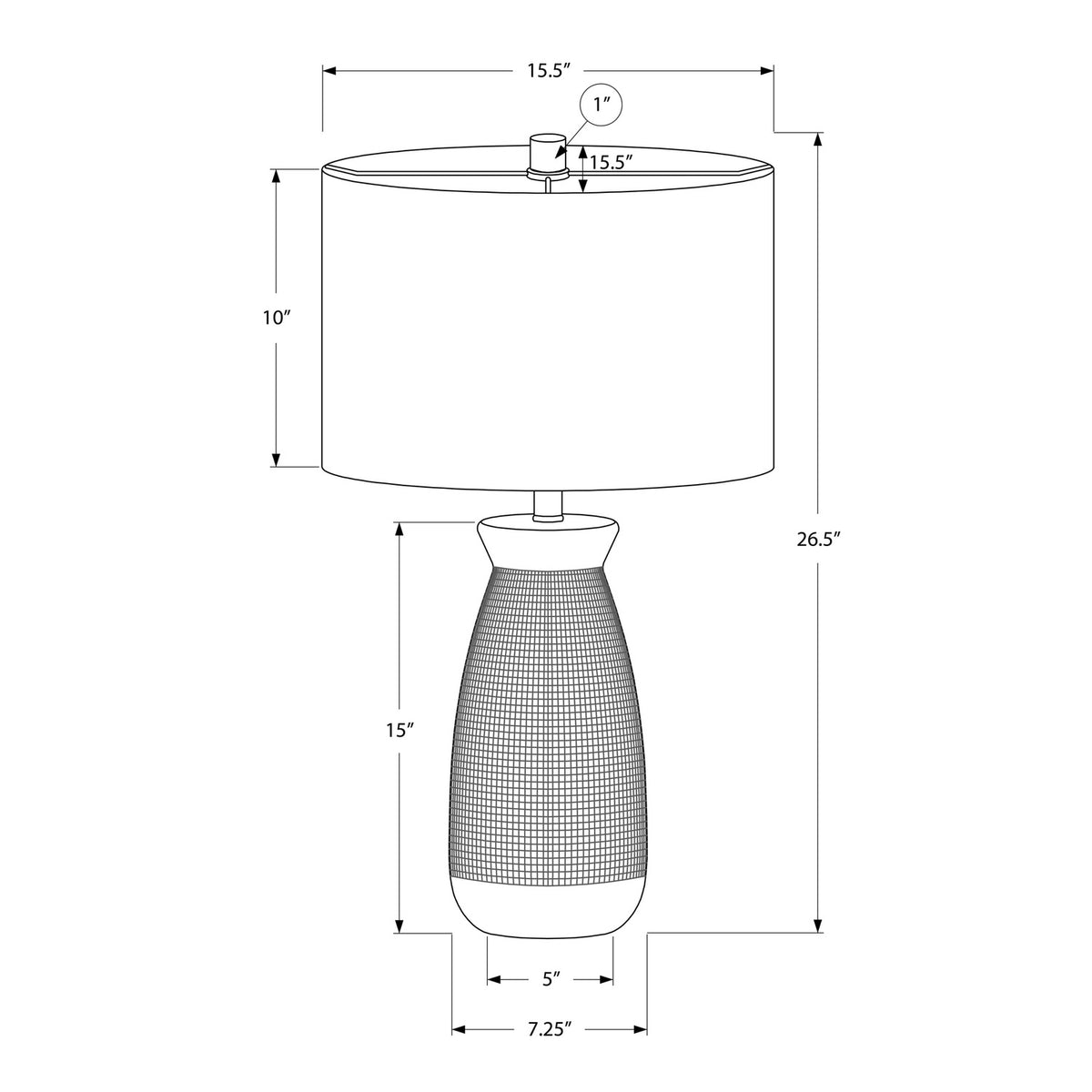 Contemporary Cream Ceramic Table Lamp by OROA