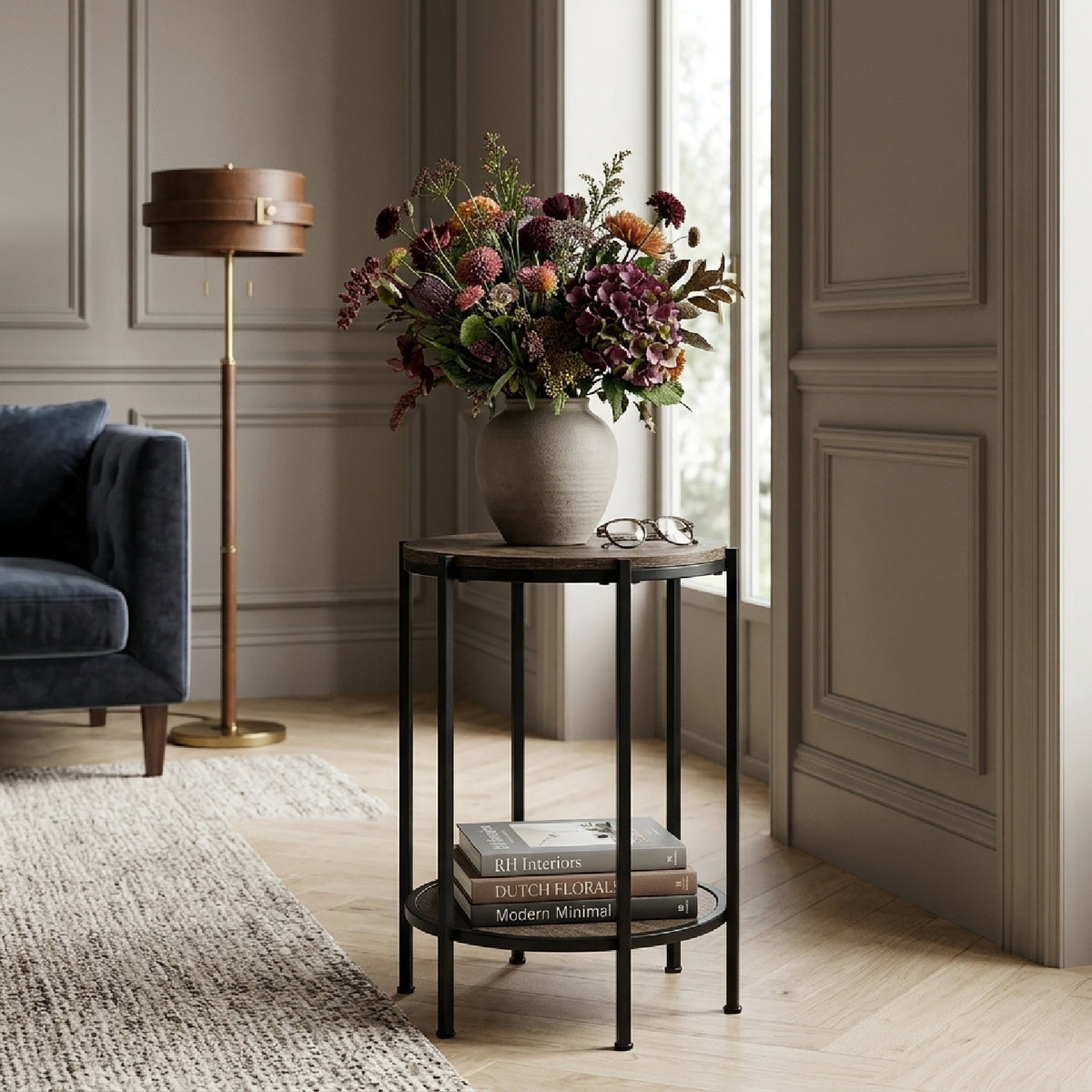 Oak Round Side Table by OROA