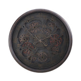 Modern European furniture - Round Black Gear Mechanism Wall Clock - www.oroa.com