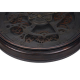 Modern European furniture - Round Black Gear Mechanism Wall Clock - www.oroa.com