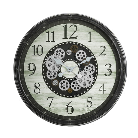 Modern European furniture - Round Oversized Brown Gear Wall Clock - www.oroa.com