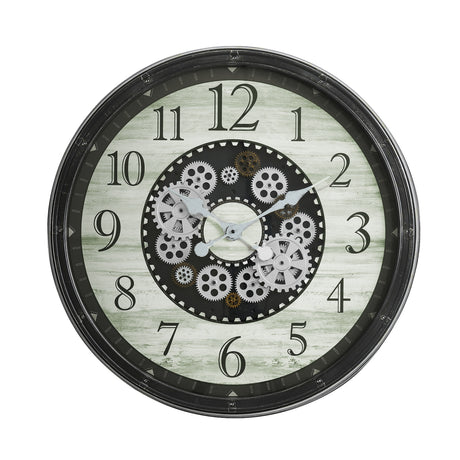 Modern European furniture - Round Oversized Brown Gear Wall Clock - www.oroa.com