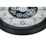 Round Oversized Brown Gear Wall Clock | OROA