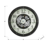 Round Oversized Brown Gear Wall Clock | OROA