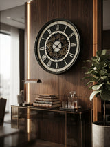 Modern European furniture - Oversized Brown Transitional Wall Clock L - www.oroa.com
