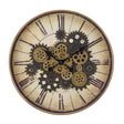 Modern European furniture - Round Brown Gear Mechanism Wall Clock - www.oroa.com