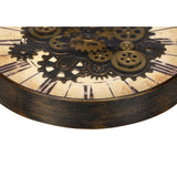 Modern European furniture - Round Brown Gear Mechanism Wall Clock - www.oroa.com