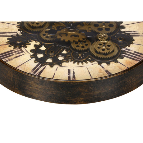 Modern European furniture - Round Brown Gear Mechanism Wall Clock - www.oroa.com