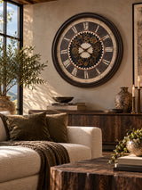 Modern European furniture - Brown Round Transitional Wall Clock - www.oroa.com