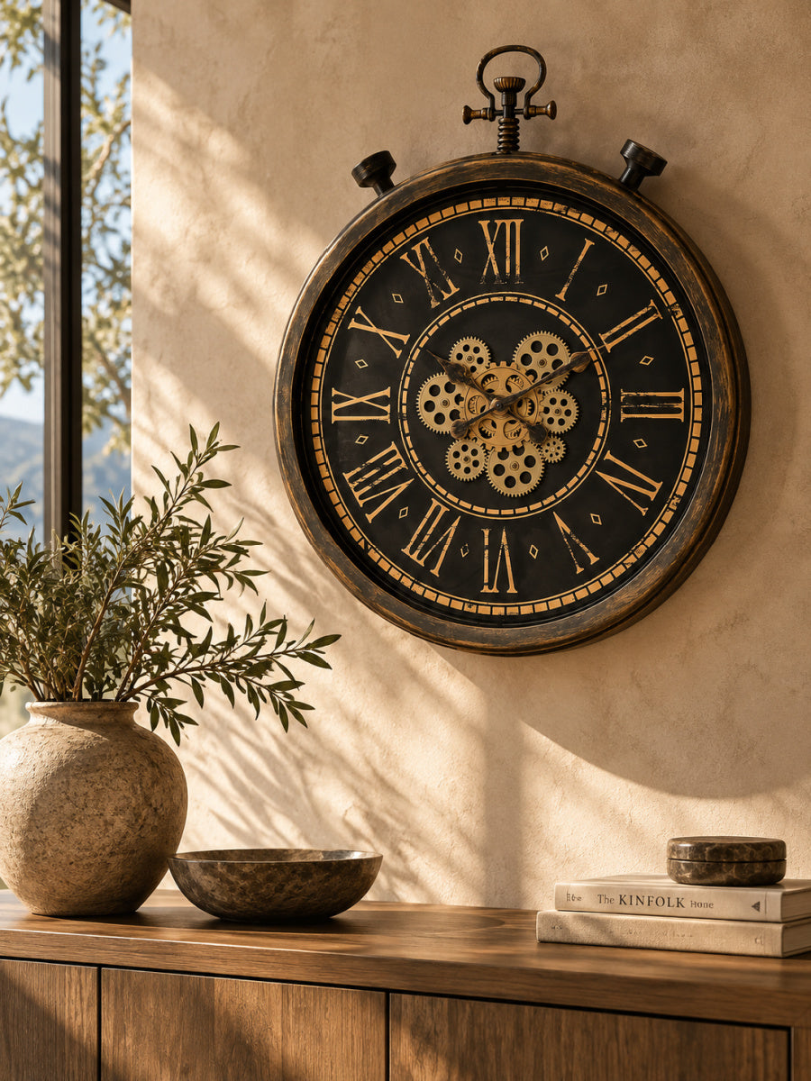 Brown Round Wall Clock | OROA