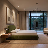 Modern Olive Green Upholstered Platform Bed | OROA - www.oroa.com