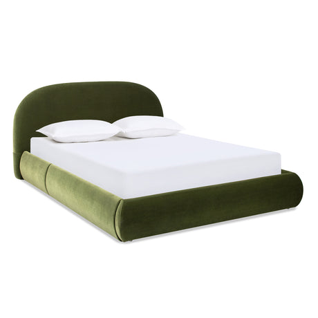 Modern Olive Green Upholstered Platform Bed | OROA - www.oroa.com