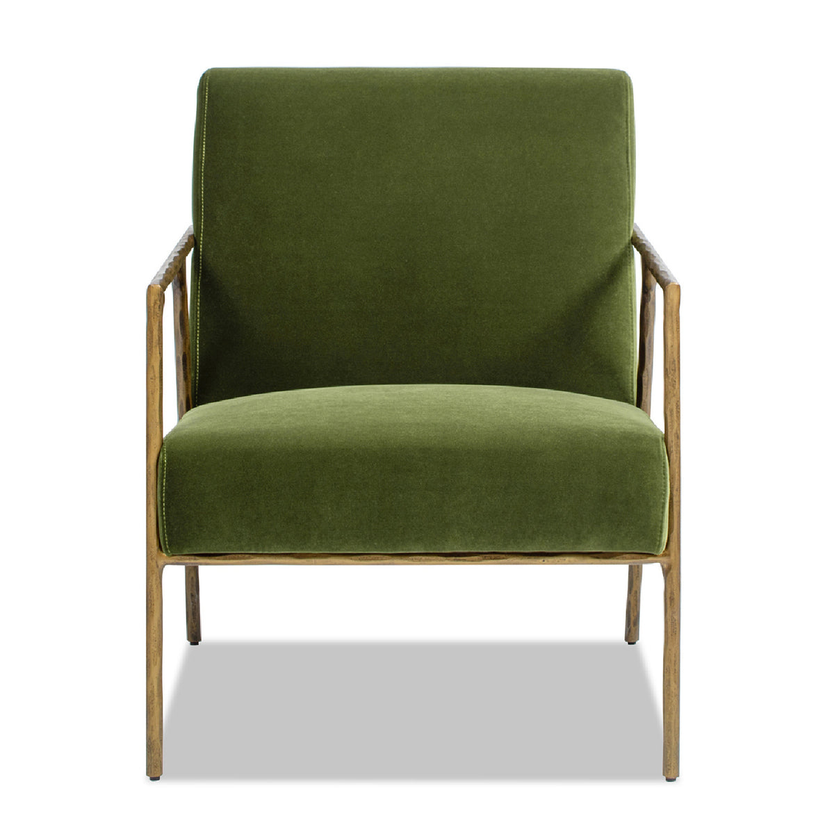 Modern European furniture -Upholstered Brass Framed Armchair - www.oroa.com