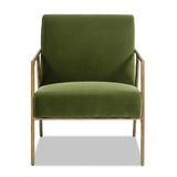 Modern European furniture -Upholstered Brass Framed Armchair - www.oroa.com