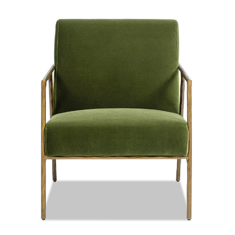 Modern European furniture -Upholstered Brass Framed Armchair - www.oroa.com