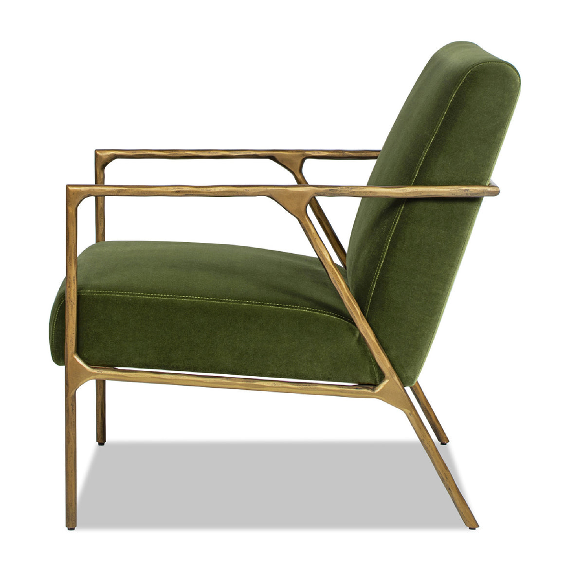 Modern European furniture -Upholstered Brass Framed Armchair - www.oroa.com