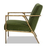 Modern European furniture -Upholstered Brass Framed Armchair - www.oroa.com