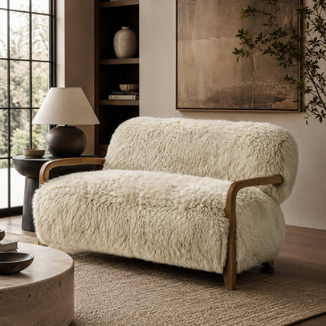 Modern European furniture - Taupe New Zealand Sheepskin Lounge Sofa - www.oroa.com