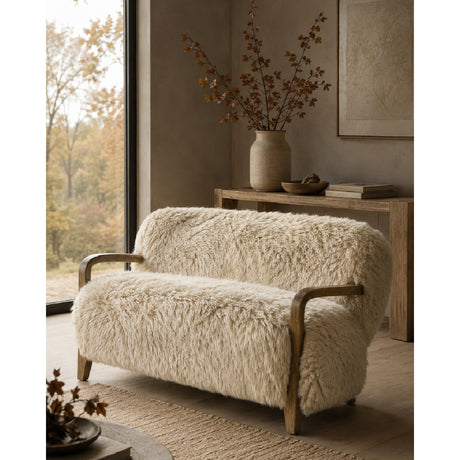Modern European furniture - Taupe New Zealand Sheepskin Lounge Sofa - www.oroa.com