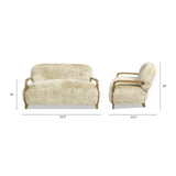 Modern European furniture - Taupe New Zealand Sheepskin Lounge Sofa - www.oroa.com