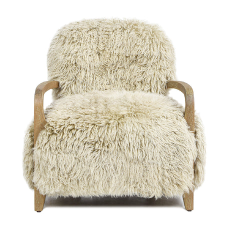 Modern European furniture - Upholstered New Zealand Sheepskin Oak Armchair - www.oroa.com