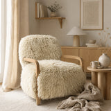 Modern European furniture - Upholstered New Zealand Sheepskin Oak Armchair - www.oroa.com