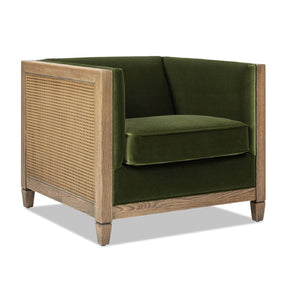 Modern European furniture - Olive Green Rattan Tuxedo Armchair - www.oroa.com