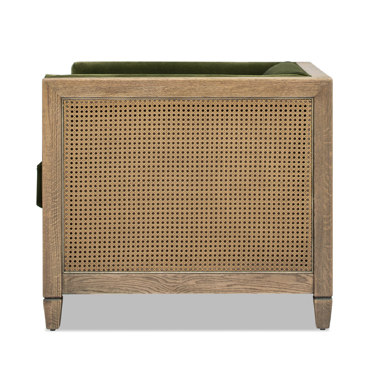 Modern European furniture - Olive Green Rattan Tuxedo Armchair - www.oroa.com