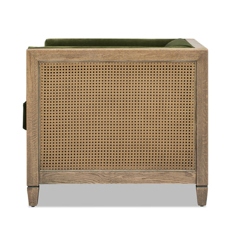 Modern European furniture - Olive Green Rattan Tuxedo Armchair - www.oroa.com
