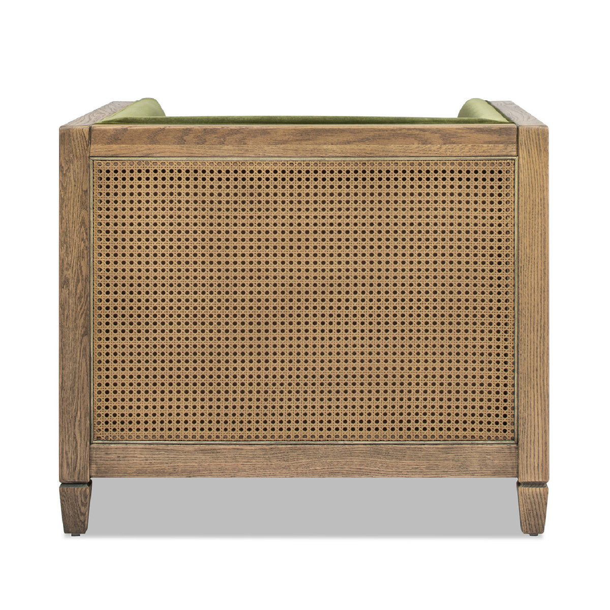 Modern European furniture - Olive Green Rattan Tuxedo Armchair - www.oroa.com
