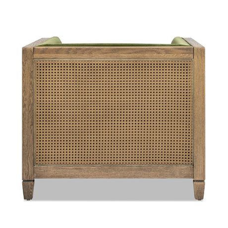 Modern European furniture - Olive Green Rattan Tuxedo Armchair - www.oroa.com