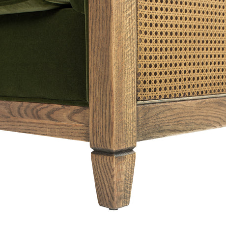 Modern European furniture - Olive Green Rattan Tuxedo Armchair - www.oroa.com
