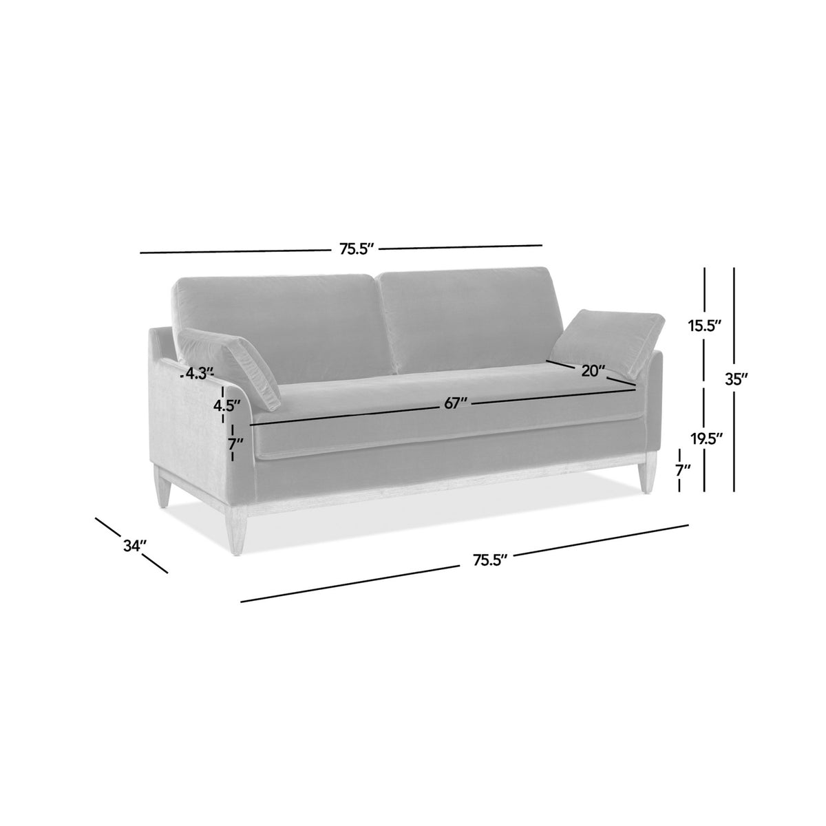 Pasadena Velvet Modern Sofa | OROA