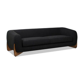 Modern European furniture - Ebony Black Boucle Sofa - www.oroa.com