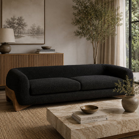 Ebony Black Boucle Sofa | OROA