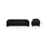 Ebony Black Boucle Sofa | OROA