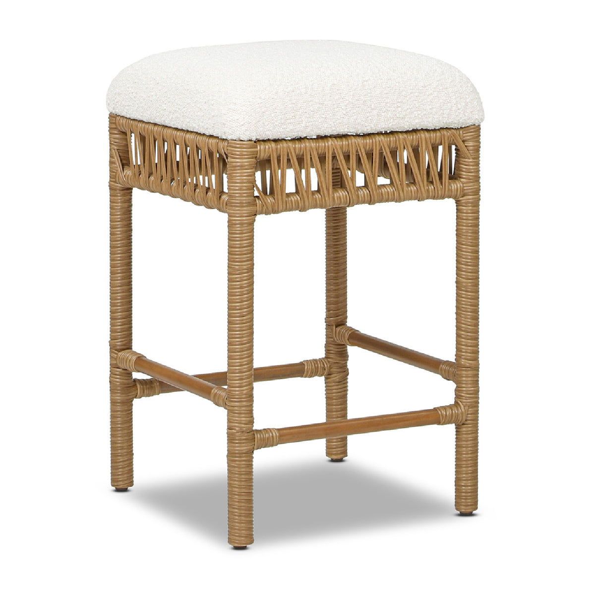 Modern European furniture - Lucia Ivory White Boucle Counter Stool - www.oroa.com