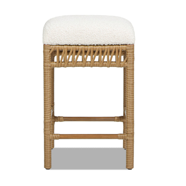 Modern European furniture - Lucia Ivory White Boucle Counter Stool - www.oroa.com