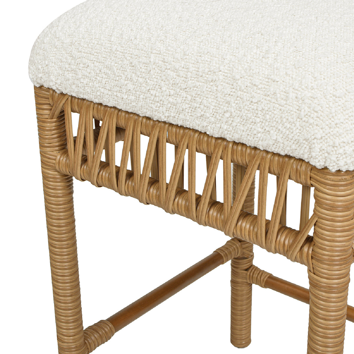 Modern European furniture - Lucia Ivory White Boucle Counter Stool - www.oroa.com