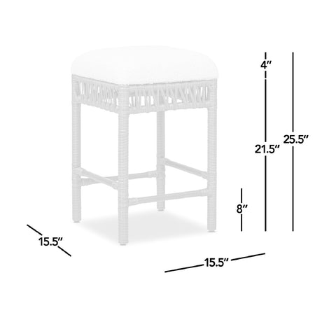 Modern European furniture - Lucia Ivory White Boucle Counter Stool - www.oroa.com