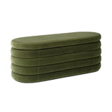 Upholstered Oval Storage Bench | OROA