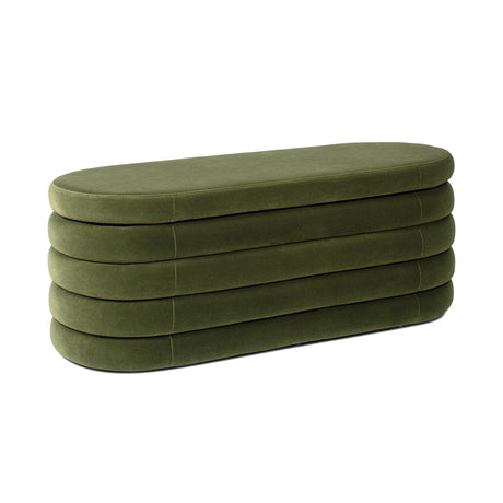 Upholstered Oval Storage Bench | OROA