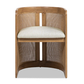 Modern European furniture - Curved Rattan Upholstered Dining Chair  - www.oroa.com