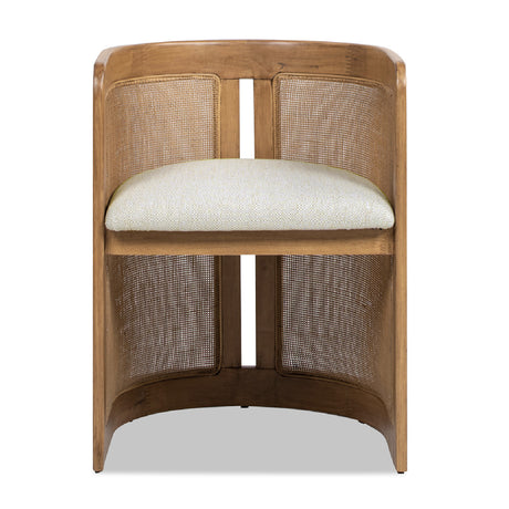Modern European furniture - Curved Rattan Upholstered Dining Chair  - www.oroa.com