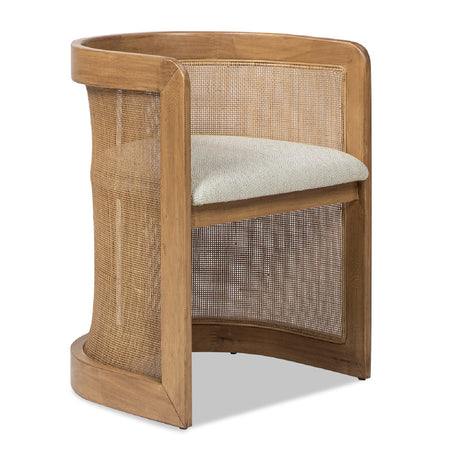 Modern European furniture - Curved Rattan Upholstered Dining Chair  - www.oroa.com